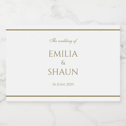 Elegant Wit en goud likeur label Likeurfles Etiket (Enkel label)