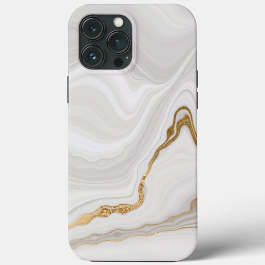 Elegant wit en goud marmer Case-Mate iPhone case (Achterkant)