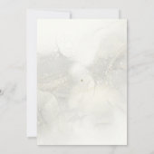 Elegant wit en goud marmeren bruiloft ontwerp kaart (Achterkant)