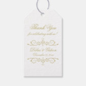 Elegant Wit en Goud Monogram Dank u Cadeaulabel (Voorkant)