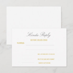 Elegant Wit en Goud Verjaardag Reactie RSVP Kaartje