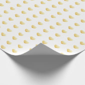 Elegant wit en gouden harten patroon cadeaupapier (Hoek)