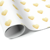 Elegant wit en gouden harten patroon cadeaupapier (Rol Hoek)