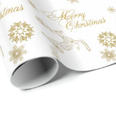 Elegant wit en gouden kerstpapier cadeaupapier (Rol Hoek)