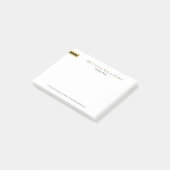 Elegant wit en goudglitter minimalistisch ontwerp post-it® notes (Schuin)