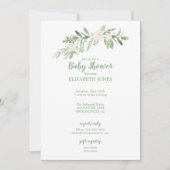 Elegant wit en groen Baby shower Kaart (Voorkant)