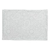 Elegant wit en lichtgrijs paisley patroon kussensloop (Achterkant)