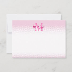 Elegant Wit en Roze Stippen Persoonlijk Notitiekaartje