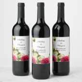 Elegant wit en roze waslabel wijn etiket (Flessen)