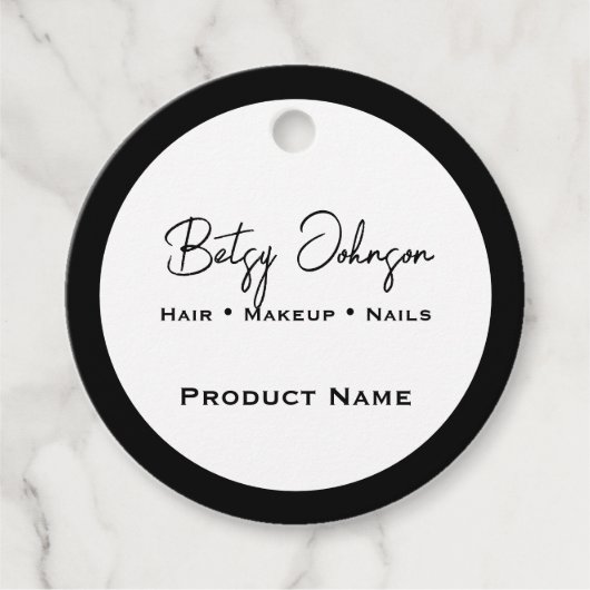 Elegant wit en zwart product Label (Voorkant)