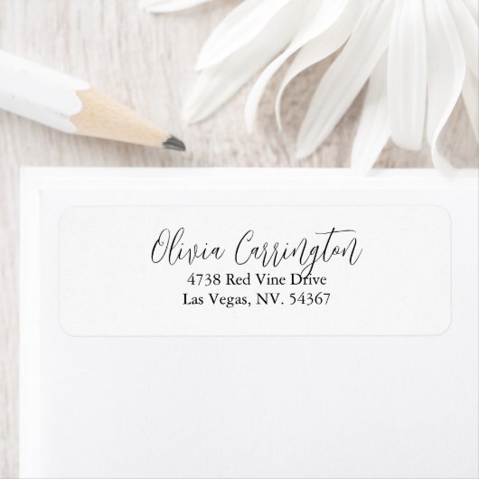 Elegant wit en zwart Script Label (Insitu)