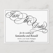 Elegant Wit Formal Save the Date Kaart (Voorkant)