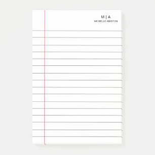 Elegant wit gelinieerd school notitieboek papier m post-it® notes