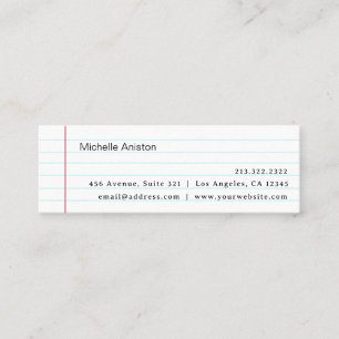 Elegant wit gevoerd Notitieboek papier gepersonali Mini Visitekaartje