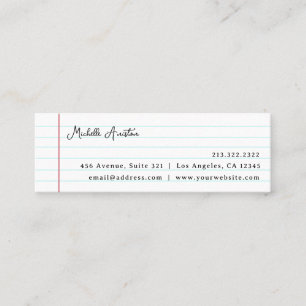 Elegant wit gevoerd Notitieboek papier gepersonali Mini Visitekaartje