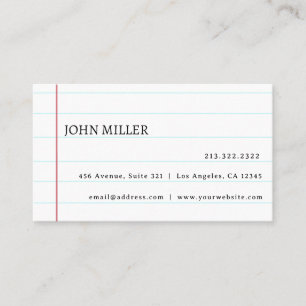 Elegant wit gevoerd Notitieboek papier gepersonali Visitekaartje