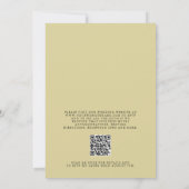 Elegant Wit Goud Bloemen Bruiloft met QR code Kaart (Achterkant)