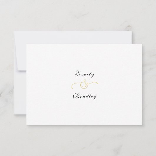 Elegant wit goud bloemenscript menuselectie (Achterkant)