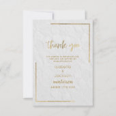 Elegant wit goud frans bloemenkant bedankkaart (Voorkant)