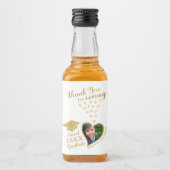 Elegant Wit Goud Glam Bedankt 2025 Afstuderen Likeurfles Etiket (Voorkant)