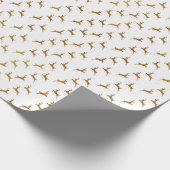 Elegant wit goud glitter schattig rendier patroon cadeaupapier (Hoek)