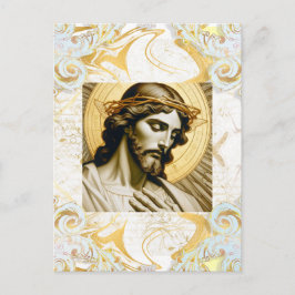 Elegant Wit & Goud Jesus Inspirerend Christelijk Briefkaart