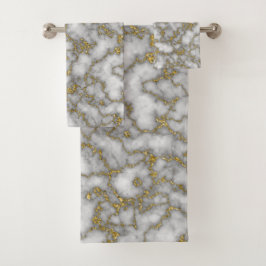 Elegant Wit Goud Marmer Bad Handdoek