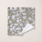 Elegant Wit Goud Marmer Bad Handdoek (Wasdoekje)