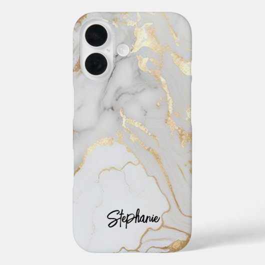 Elegant wit goud marmer modern uniek Case-Mate iPhone case (Achterkant)