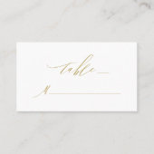 Elegant Wit Goud Modern Script Monogram Bruiloft Plaatskaartje (Voorkant)