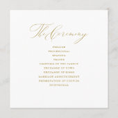 Elegant Wit Goud Script Typografie Bruiloft Programma (Achterkant)