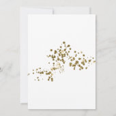 Elegant Wit Goud Stofstof Confetti Graduation Part Kaart (Achterkant)
