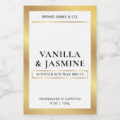 Elegant Wit & Goud Verpakking Wax smelt Label Voedselcontainer Etiket (Enkel label)