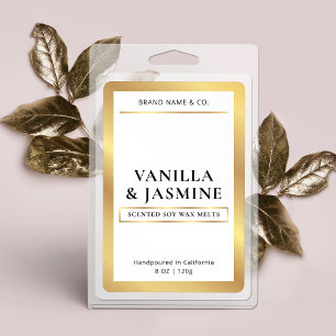 Elegant Wit & Goud Verpakking Wax smelt Label Voedselcontainer Etiket