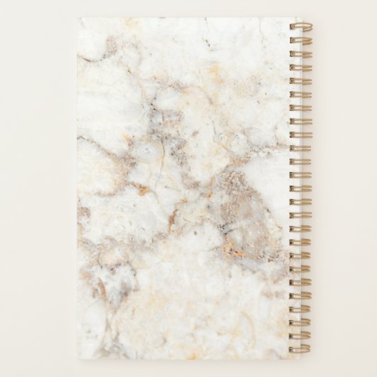 Elegant wit goudmarmer Weddenschap Planner (Achterkant)