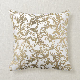 Elegant wit goudvocht kussen