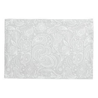 Elegant wit & grijs bloemig paisley patroon kussensloop