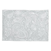 Elegant wit & grijs bloemig paisley patroon kussensloop (Achterkant)