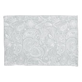 Elegant wit & grijs bloemig paisley patroon kussensloop (Voorkant)