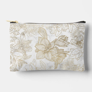 Elegant wit grijs goud marmer bloemen etui