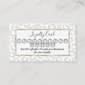 Elegant Wit Grijs Luipaard Cheetah Dierenprint 15 Klantenkaartje (Voorkant)