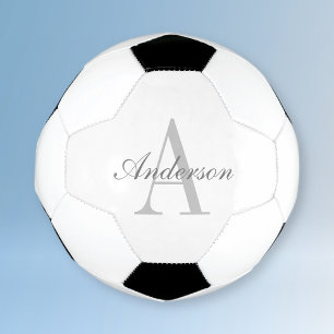 Elegant wit & grijs monogram voetbal