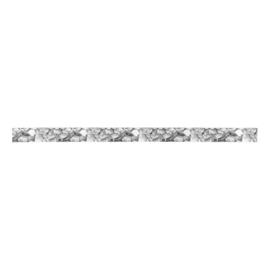 Elegant wit grijs zwart bloemenmotief waterverf lint (Voorkant)