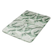 Elegant  wit groen botanisch bladpatroon badmat (Gekanteld)