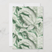 Elegant  wit groen botanisch bladpatroon kaart (Achterkant)