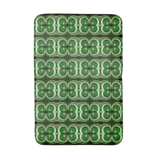 Elegant wit groen gespiegeld spiraal M-formaat pat Badmat (Voorkant Verticaal)