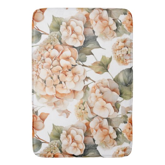 Elegant wit groen sinaasappel boho waterverf flora badmat (Voorkant Verticaal)