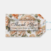 Elegant wit groen sinaasappel boho waterverf flora cadeaulabel (Voorkant (Horizontaal))