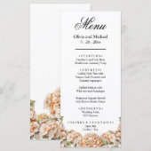 Elegant wit groen sinaasappel boho waterverf flora menu (Voorkant / Achterkant)