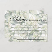 Elegant wit groen waterverf Advies Mr en Mrs Notitiekaartje (Voorkant / Achterkant)